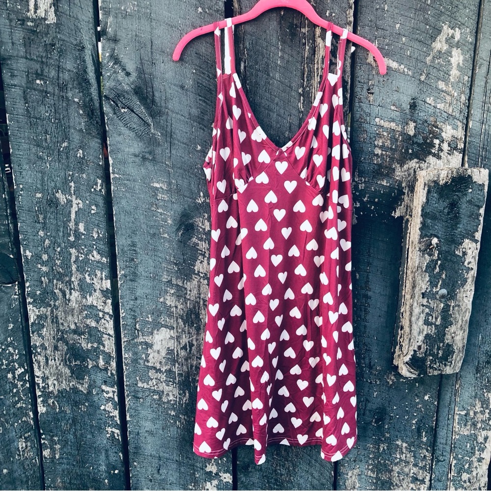 Hearts Nightgown with Adjustable Thin Straps XL